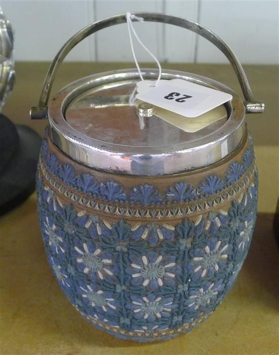 Doulton Lambeth silicon ware biscuit barrel